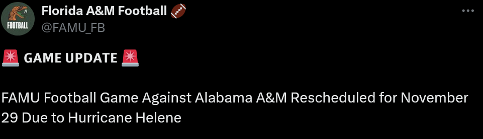 Screenshot 2024-09-27 at 17-29-41 (3) Florida A&M Football 🏈 on X 🚨 𝗚𝗔𝗠𝗘 𝗨𝗣𝗗𝗔𝗧𝗘 🚨 FAMU Footbal...png